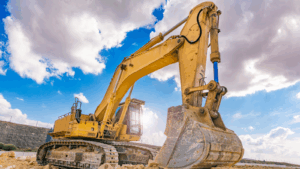 yellow Excavator cylinder tube